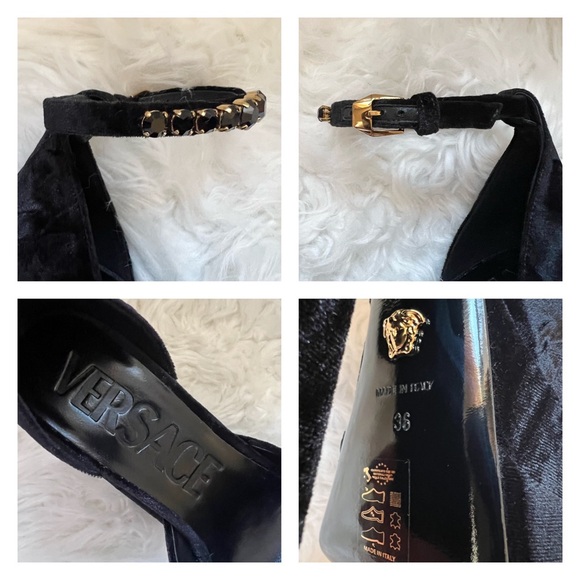 🛑SOLD🛑 New! VERSACE Logo Medusa Aevitas Crushed Velvet Platform Pumps - Picture 14 of 14